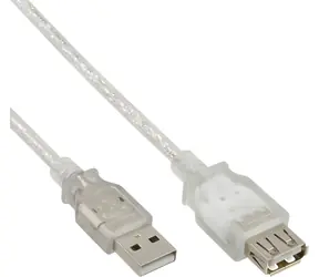 InLine USB-A - USB-A 0,5 m čirá / Kabel / USB 2.0 / 480 Mbit/s