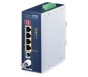 Planet IVC-234GPT / VDSL2 mediakonvertor průmyslový / 4x GLAN PoE+ 802.3at / profil 17a/30a/35b / G.Vectoring / G.INP