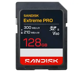 SanDisk Extreme PRO SDXC 128GB / Paměťová karta / UHS-II / čtení 300 MB/s / zápis 210 MB/s