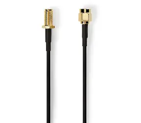 Nedis Anténní kabel RP-SMA (M) - RP-SMA (F) černá / Anténní kabel / 3 m / Pozlacené konektory / 50 Ohm