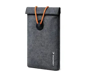 Wozinsky WPB-R12 šedá / Pouzdro na telefon s klopou / RFID blokace / 21,5x12 cm