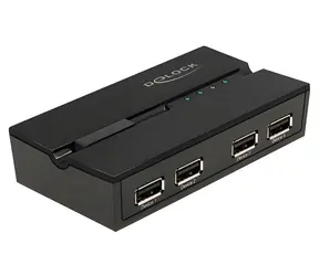 Delock USB Switch 11494 / Přepínač USB 2.0 / 4x PC – 4x zařízení / manuální ovládání / magnetická základna