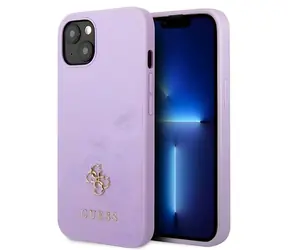 Guess Saffiano 4G Small Metal Logo fialová / Zadní kryt / Apple iPhone 13 mini