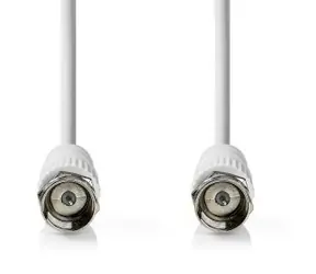 Nedis satelitní anténní kabel F(M)-F(M) bílá / Kabel / 75 Ohm / 50 dB / dvojité stínění / 5 m
