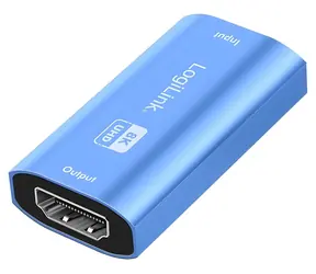 HDMI repeater modrý / Repeater HDMI / 8K 60Hz / HDCP 2.3 / hliníkové tělo