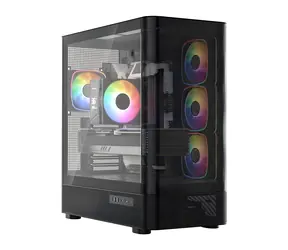 MODECOM Volcano AQ300 ARGB černá / Skříň / ATX / tvrzené sklo / ARGB podsvícení / 1x USB-C 3.2 / 2x USB 3.0