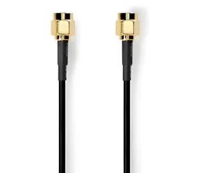 Nedis Anténní kabel SMA(M)-SMA(M) černá / Anténní kabel / Pozlacené konektory / 50 Ohm / Stíněný / 5 m