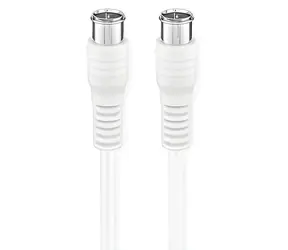 Nedis satelitní kabel Quick-F(M) - Quick-F(M) poniklovaný bílá / Kabel / 75 Ohm / 50 dB / dvojité stínění / 1 m