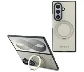 Guess Magnetic Ring Stand Grained béžová / Zadní kryt / Samsung Galaxy Z Fold 8 Ultra / MagSafe