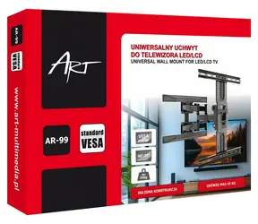 AR-99 / Nástěnný držák TV / 40-75" / VESA 600x400 / náklon a natočení / do 45 kg