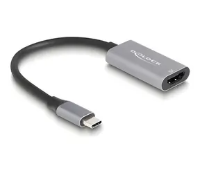 DeLock USB-C (M) - HDMI (F) šedo-černá / Adaptér / 8K 30Hz / HDR / HDCP / 15 cm