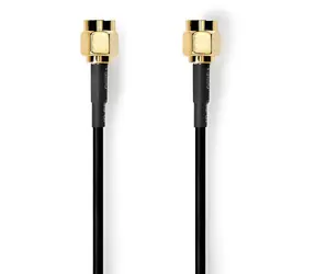 Nedis Anténní kabel SMA (M) - SMA (M) černá / Anténní kabel / Pozlacené / 50 Ohm / Stíněný / 1 m