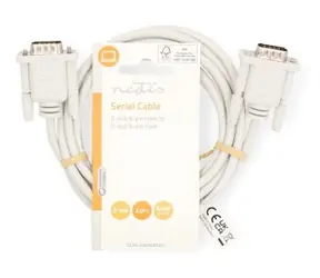 Nedis sériový kabel D-SUB9(M)-D-SUB9(M) slonová kost / Sériový kabel / RS-232 / 2 m