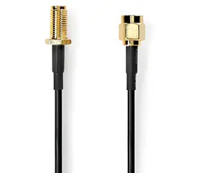 Nedis Anténní kabel SMA(M)-SMA(F) černá / Anténní kabel / Pozlacené konektory / 50 Ohm / Stíněný / 3 m