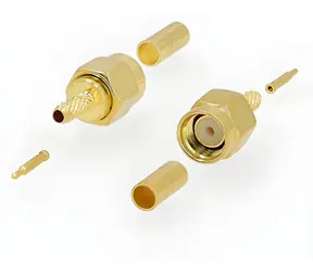 Nedis SMA konektor zlatá / Konektor / Zástrčka, přímý / Krimpovací, 50 Ohm / 2 ks