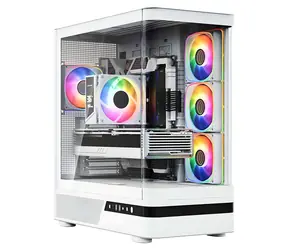 MODECOM Volcano AQ100 ARGB bílá / Skříň / ATX / tvrzené sklo / ARGB podsvícení / 1x USB-C 3.2 / 2x USB 3.0
