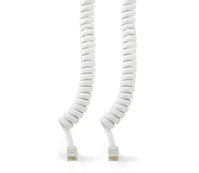 Nedis telefonní kabel RJ10-RJ10 bílý / Telefonní kabel / kroucený / 2 m