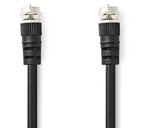 Nedis satelitní anténní kabel F(M)-F(M) černá / Kabel / 75 Ohm / 50 dB / dvojité stínění / 1,5 m