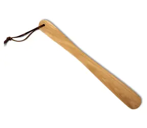 MAWA Lžíce na boty přírodní buk / Lžíce na boty / 40 cm / Kožená šňůrka