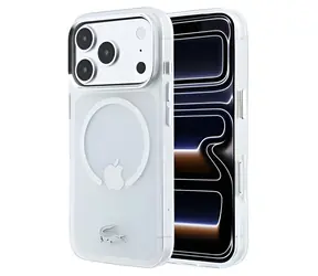 Lacoste IML Frosted Petit Pique Metal Logo transparentní / Kryt / MagSafe / iPhone 18 Pro Max