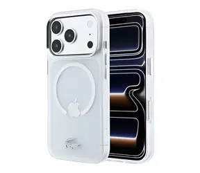 Lacoste IML Frosted Petit Pique Metal Logo transparentní / Kryt / MagSafe / iPhone 18 Pro