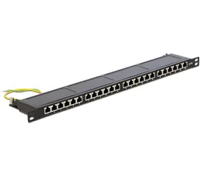 Delock 19" Patch panel / Patch panel / 24 portů / Cat.6 / stíněný / 0,5U / černá