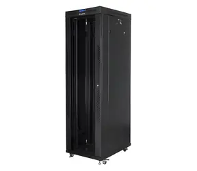 Lanberg Rack 42U černá / Stojanový rozvaděč / 19" / 600x1000 mm / Flat pack / Skleněné dveře / LCD