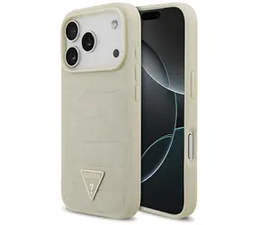 Guess Croco Triangle Logo MagSafe kryt iPhone 17 Pro zlatá / Zadní kryt / MagSafe