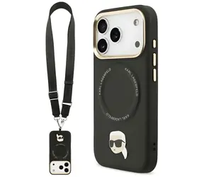 Karl Lagerfeld Big Strap Karl Metal Logo MagSafe černá / Zadní kryt / MagSafe / iPhone 17 Pro