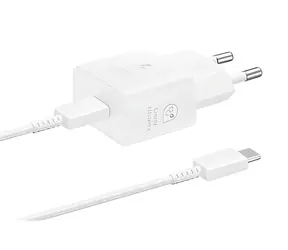 Samsung EP-T2510EWE + EP-DN980BWE bílá / Cestovní nabíječka / USB-C / 25W / vč. datového kabelu / OOB Bulk