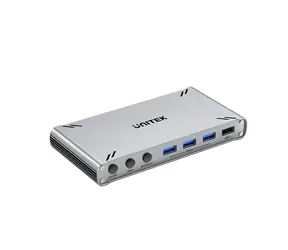 Unitek KVM přepínač USB-C / KVM přepínač / HDMI / 10 Gbps / Přenos souborů mezi systémy
