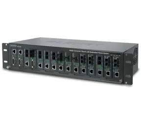 Planet MC-1500R / Rackové šasi pro media konvertory / 15 slotů / 19" / redundantní napájení