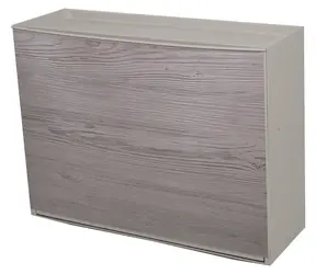 BELLI E FORTI Výklopný botník šedá, dekor šedé dřevo / PP plast / 51,5 x 16 x 39 cm / Stohovatelný