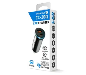 CC-30Q Autonabíječka černá / Autonabíječka / 35W / QC3.0 / PD / USB-C + USB