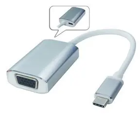 PremiumCord Převodník USB-C na VGA / Redukce / Full HD 1080p / hliníkové pouzdro