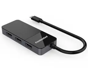 PremiumCord adaptér USB-C na 3x DisplayPort 1.4 MST / Adaptér / 8K / rozšíření, zrcadlení, duplikace
