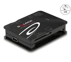 Delock USB 2.0 čtečka paměťových karet 6v1 / Čtečka karet / CF, SD, microSD, MS, xD, M2