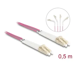 Delock Optický kabel LC-LC / Multimode OM4 / s otočnými konektory / 0,5 m
