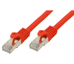 S-Conn BASIC-S Cat7 plochý 1 m červená / Patch kabel / U/FTP / RJ-45 / 600 MHz