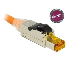 DeLock RJ45 konektor Cat.8.1, 4 ks / Konektor pro montáž na kabel / Kovové pouzdro