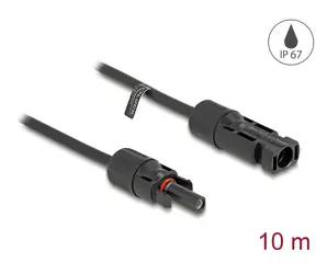 Delock DL4 / Solární kabel / 6 mm2 / samec > samice / 10 m / černá