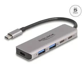 DeLock USB Hub 2 porty / USB hub / USB-C / 5 Gbps