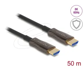 DeLock Aktivní optický kabel HDMI s kovovým opláštěním 50 m / Kabel HDMI / 8K / 60Hz