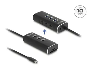 Delock USB Hub 10 Gbps s USB-C konektorem / USB hub / 3 porty / SD + microSD čtečka karet / kabel 60cm