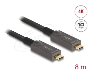 DeLock Aktivní optický kabel USB-C 8 m / Kabel USB-C / Video 4K / Data / PD