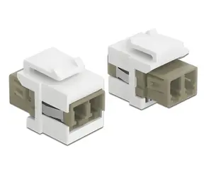 DeLock Keystone modul LC Duplex samice-samice béžová/bílá / Keystone modul / LC Duplex