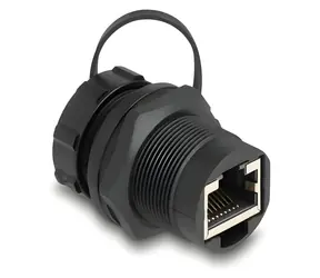 Delock RJ45 spojka Cat.6A s krytkou IP67 / Spojka / prachotěsná a vodotěsná