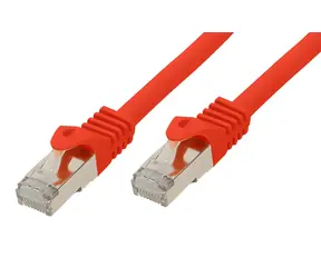 SCONN BASIC-S červená / Patch kabel / Cat7 S/FTP / RJ-45 / 0,5 m / 600 MHz