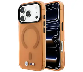 BMW M IML Frosted Metal Logo & Trims oranžová / Zadní kryt / MagSafe / iPhone 17 Pro Max