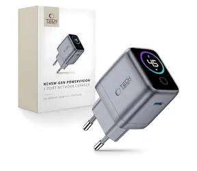 Tech-Protect NC45W-GaN tmavě šedá / Nabíječka / GaN / 1 port / PD 45W